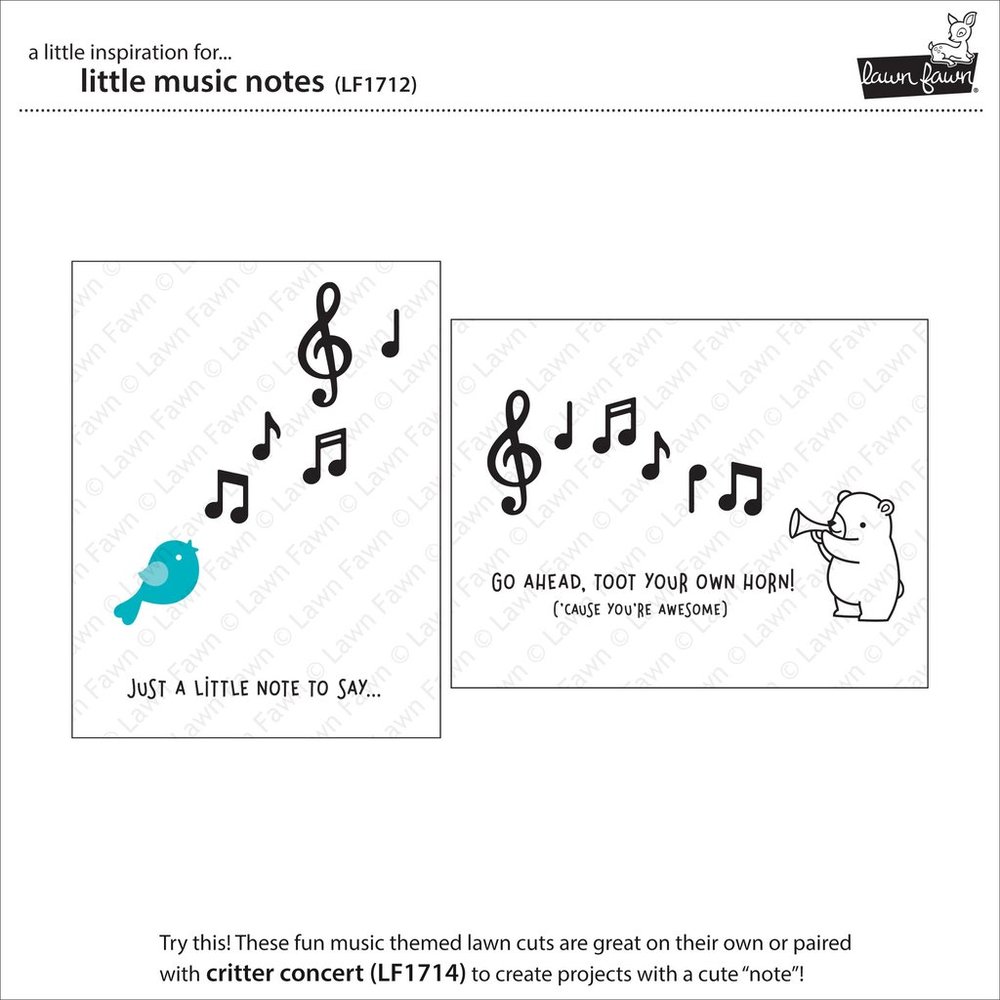 Lawn Fawn - Lawn Cuts Dies - Little Music Notes