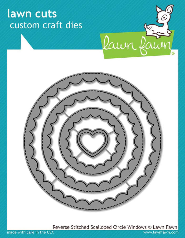 Lawn Fawn - Lawn Cuts Dies - Reverse Stitched Scalloped Circle Windows LF1801