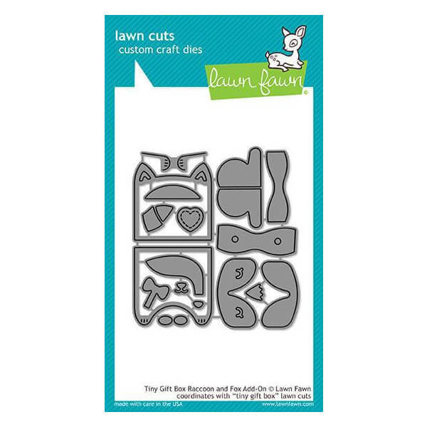 Lawn Fawn - Lawn Cuts Dies - Tiny Gift Box Raccoon/Fox Add-On LF1826