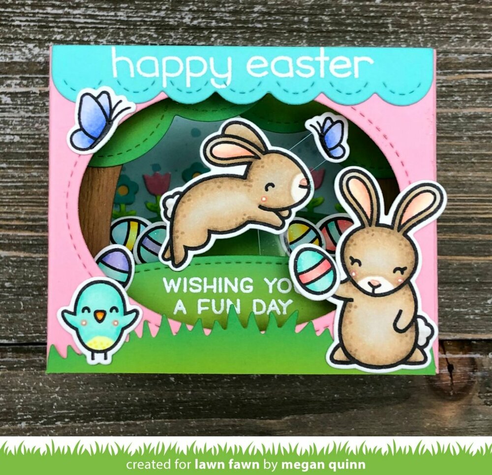 Lawn Fawn - Lawn Cuts Dies - Shadow Box Card Spring Add-on LF1906