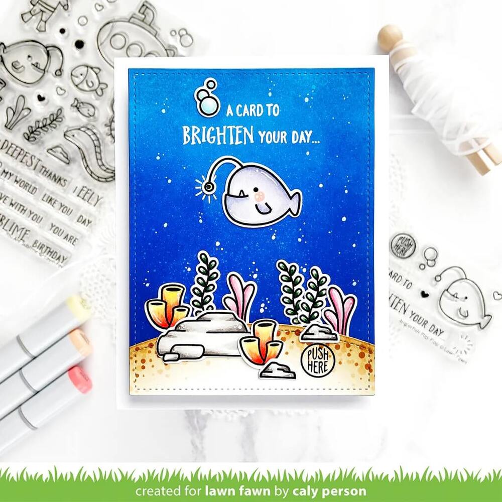 Lawn Fawn - Clear Stamps - Anglerfish Flip-Flop LF2010