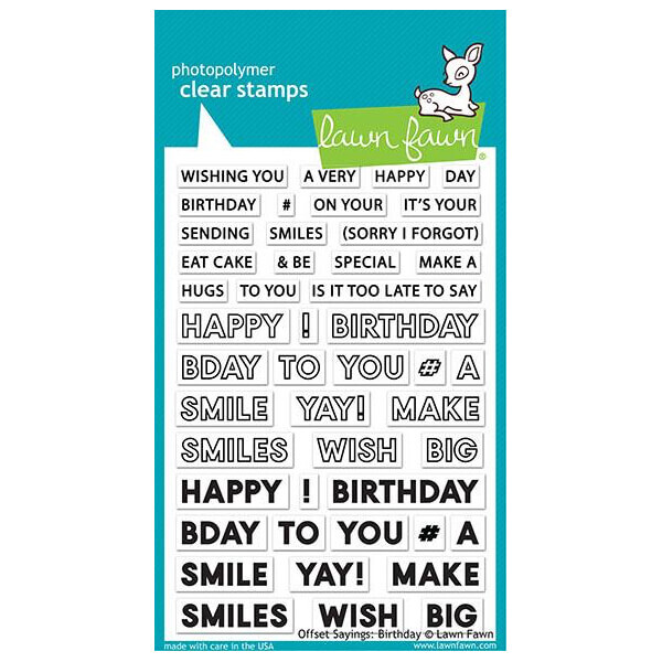 Lawn Fawn Stamps - Offset Sayings: Birthday LF2235