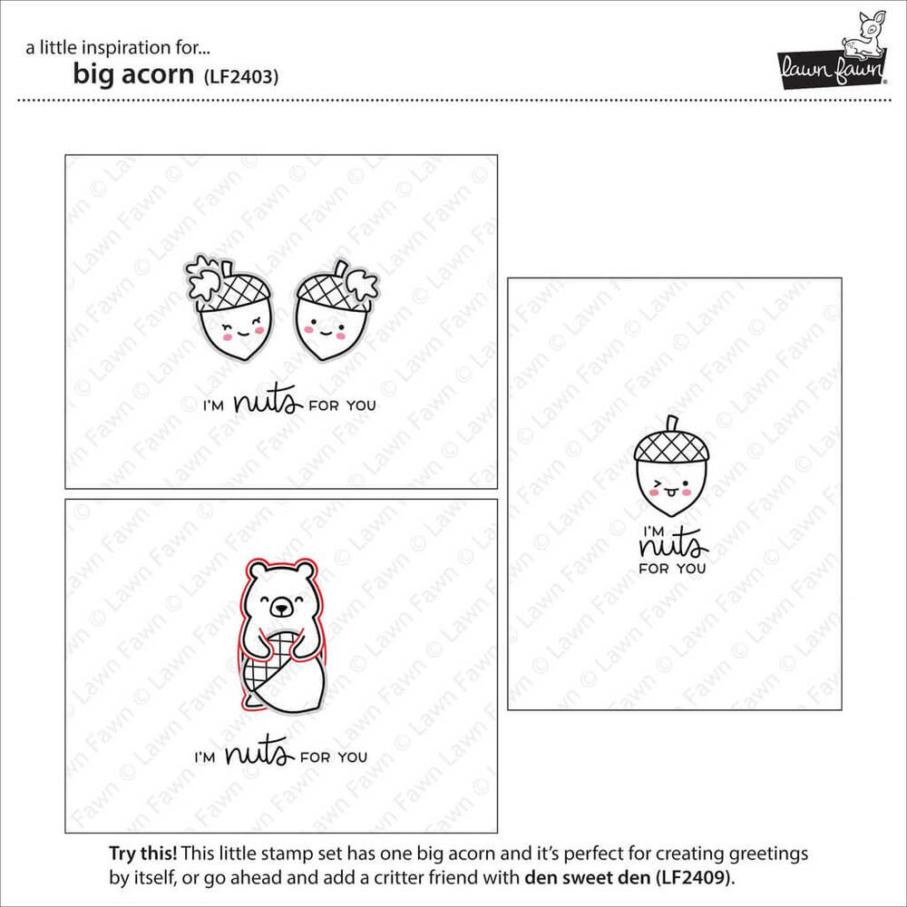 Lawn Fawn - Clear Stamps - Big Acorn LF2403