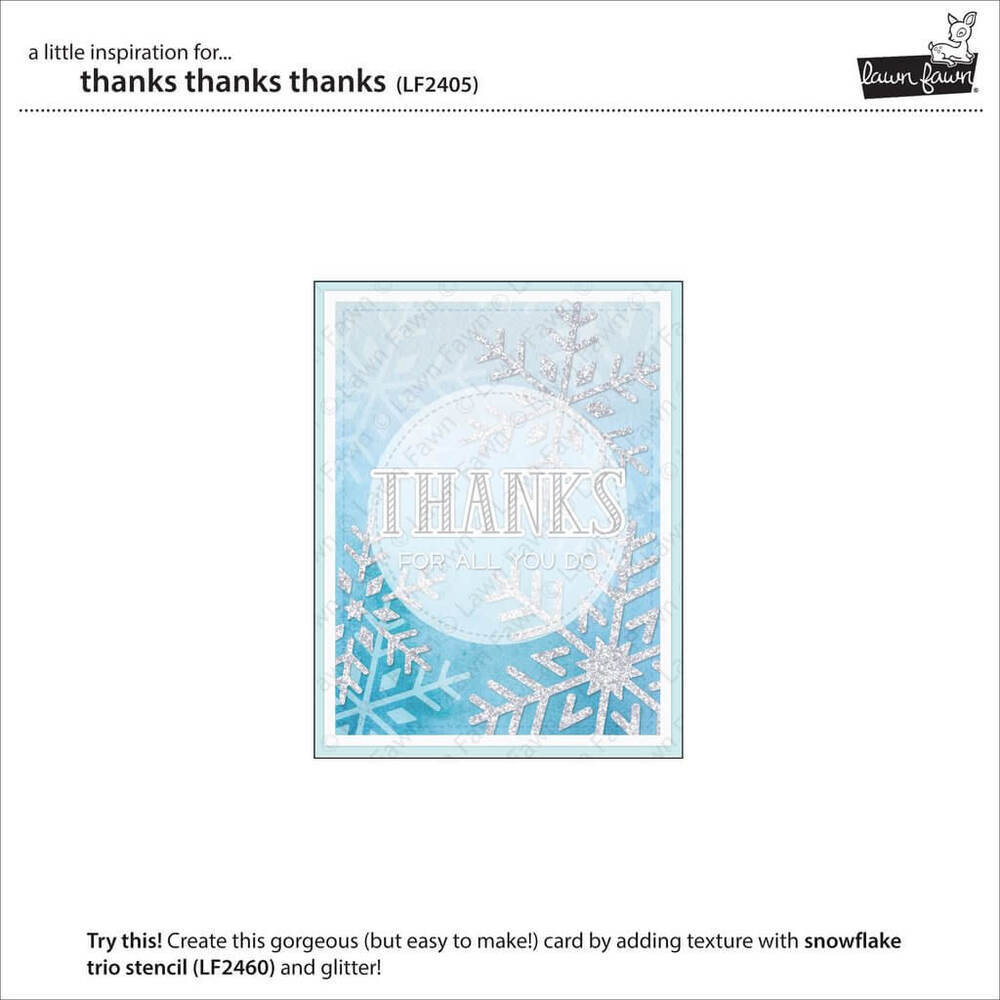 Lawn Fawn - Clear Stamps - Thanks Thanks Thanks LF2405