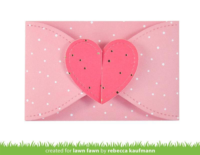 Lawn Fawn - Lawn Cuts Dies - Gift Card Heart Envelope LF2472