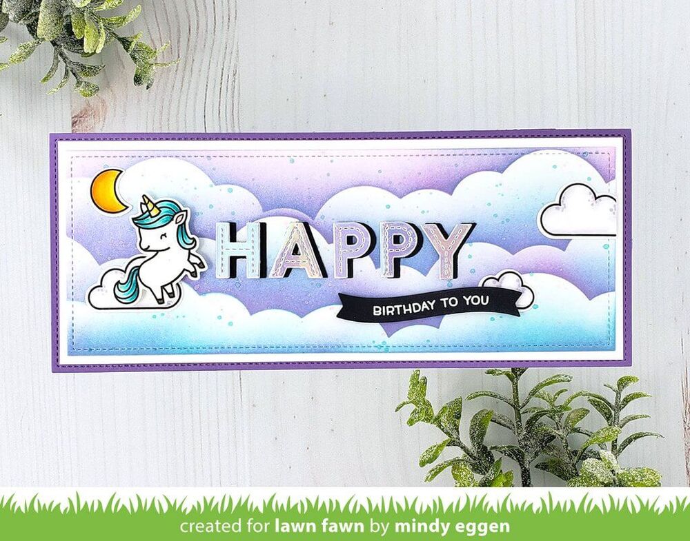 Lawn Fawn Stencils - Slimline Cloudy LF2538