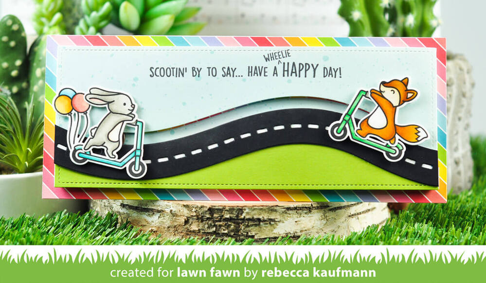 Lawn Fawn - Clear Stamps - Scootin' By LF2554
