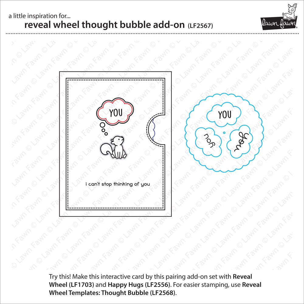 Lawn Fawn - Lawn Cuts Dies - Reveal Wheel Thought Bubble Add-On LF2567