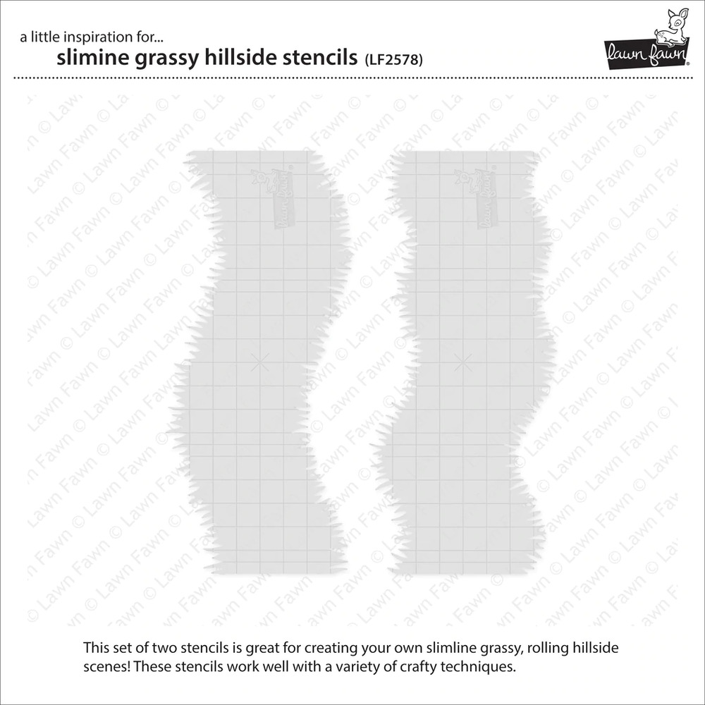 Lawn Fawn Stencils - Slimline Grassy Hillside LF2578