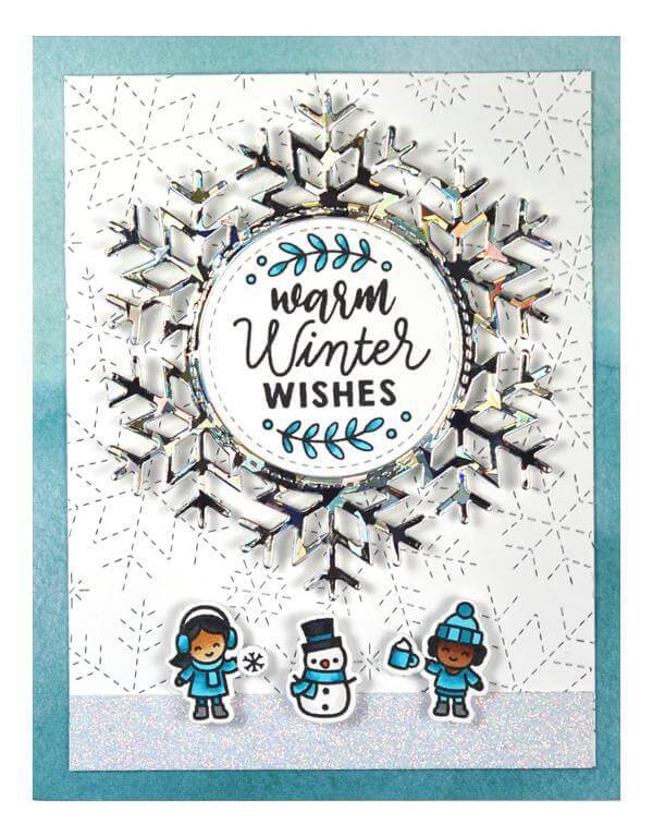 Lawn Fawn - Lawn Cuts Dies - Stitched Snowflake Backdrop LF2704