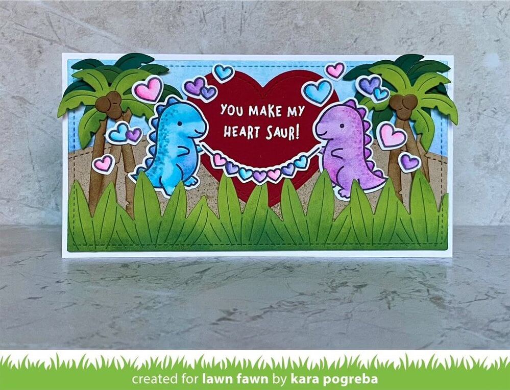 Lawn Fawn - Clear Stamps - RAWR Flip-Flop LF2741