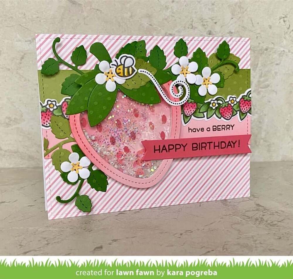 Lawn Fawn - Lawn Cuts Dies - Stitched Strawberry Frame LF2809