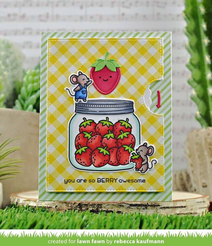 Lawn Fawn - Lawn Cuts Dies - Reveal Wheel Strawberry Add-On LF2820