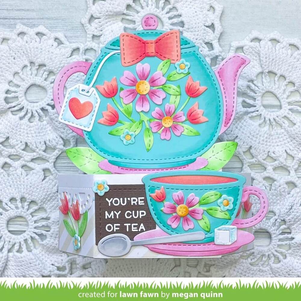 Lawn Fawn - Lawn Cuts Dies - Stitched Teacup LF2878