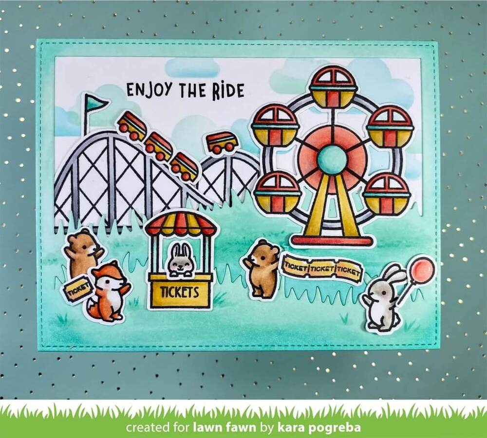 Lawn Fawn - Clear Stamps - Coaster Critters Flip-Flop LF3075