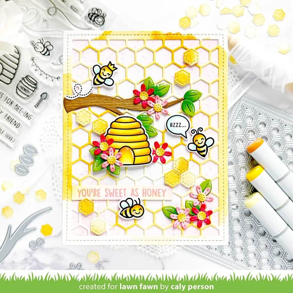 Lawn Fawn - Lawn Cuts Dies - Magic Iris Beehive Add-on LF3139