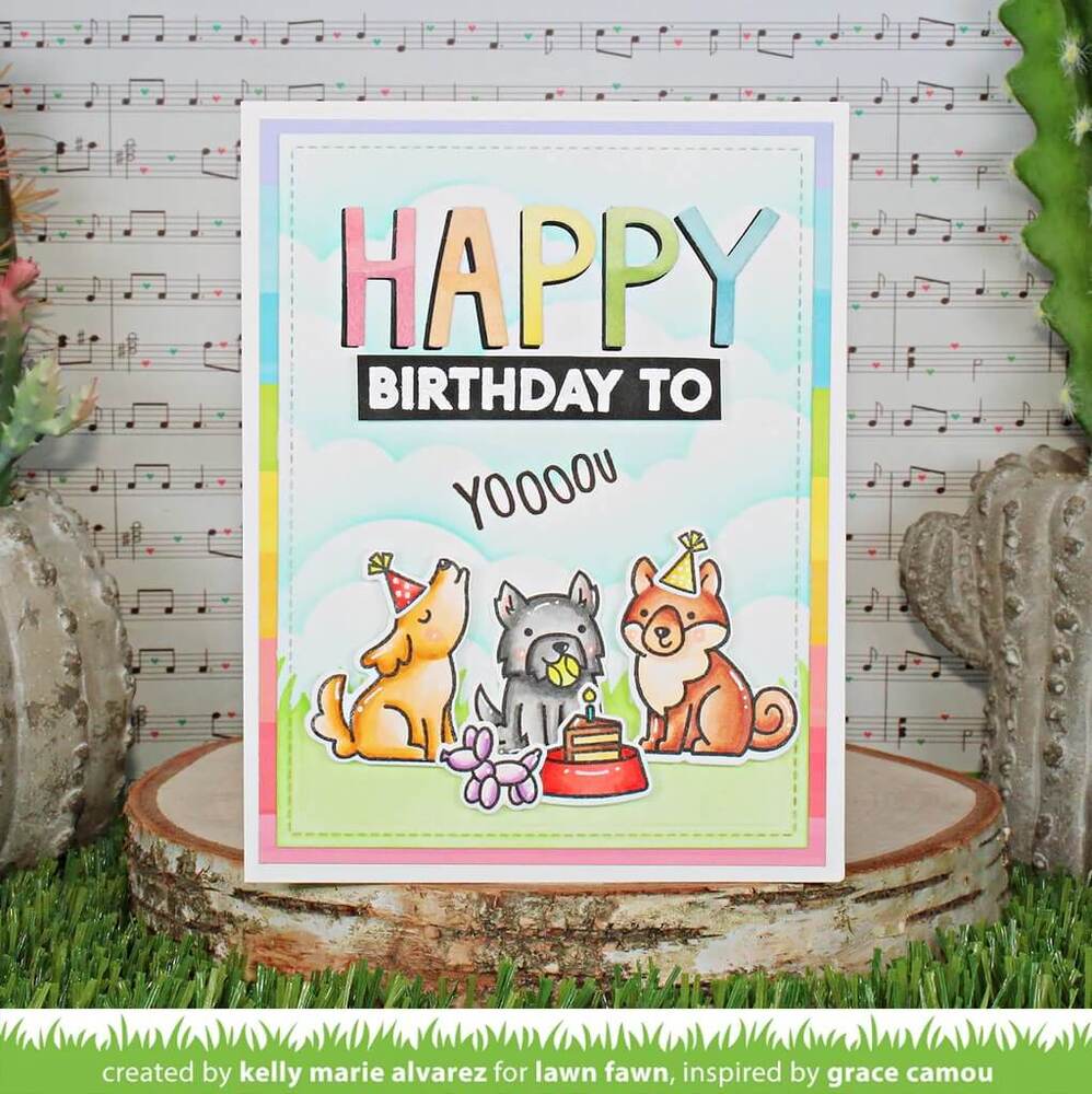 Lawn Fawn - Clear Stamps - Yappy Birthday LF3158