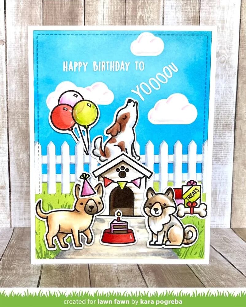 Lawn Fawn - Lawn Cuts Dies - Yappy Birthday LF3159