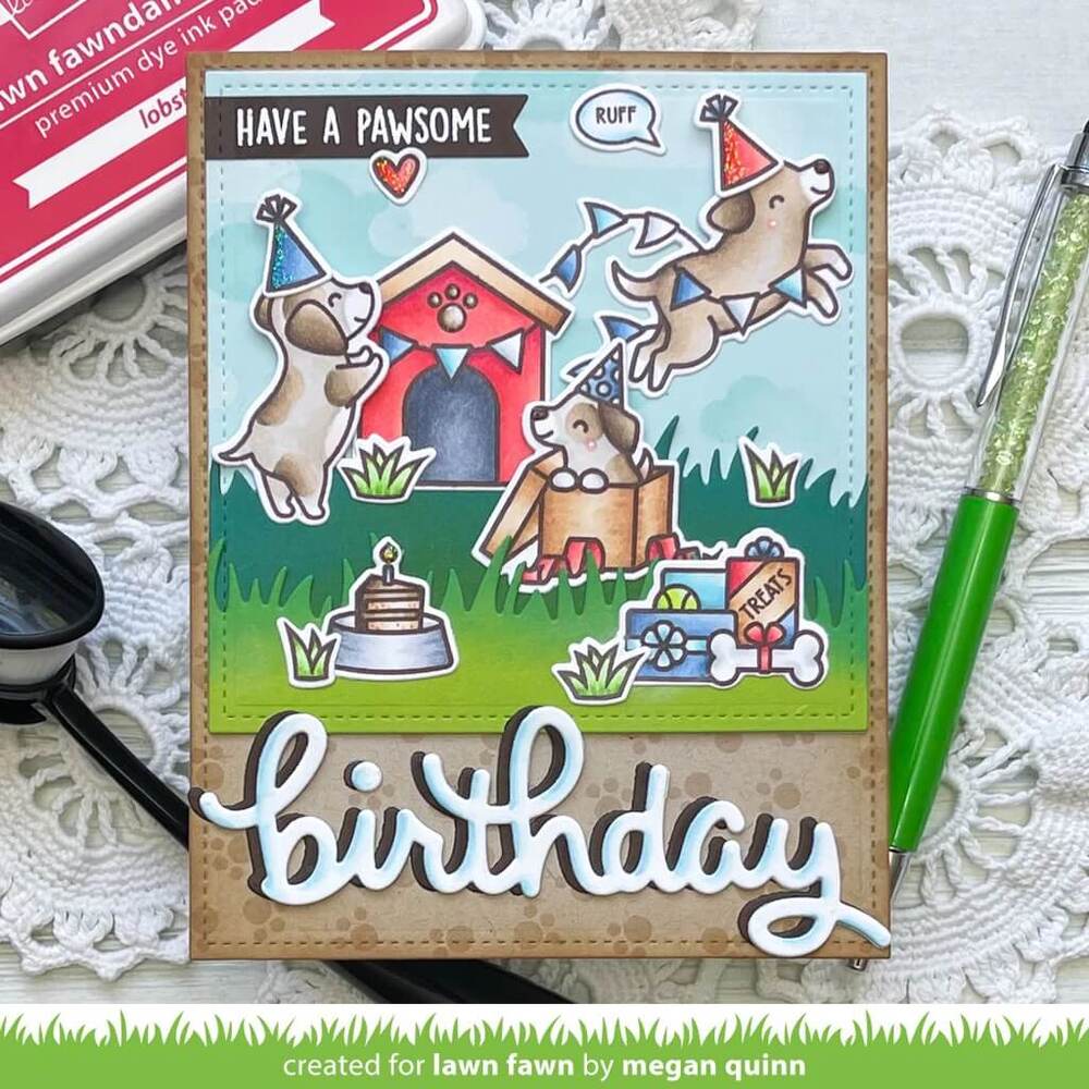 Lawn Fawn - Lawn Cuts Dies - Yappy Birthday Add-on LF3161