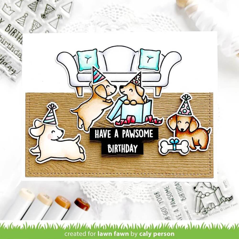 Lawn Fawn - Clear Stamps - Pawsome Birthday LF3162