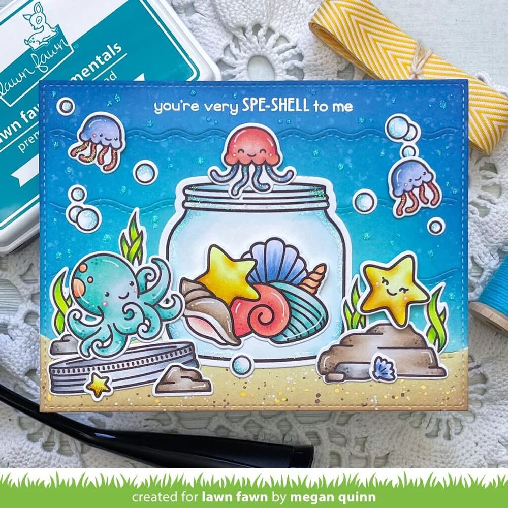 Lawn Fawn - Lawn Cuts Dies - How You Bean? Seashell Add-On LF3170