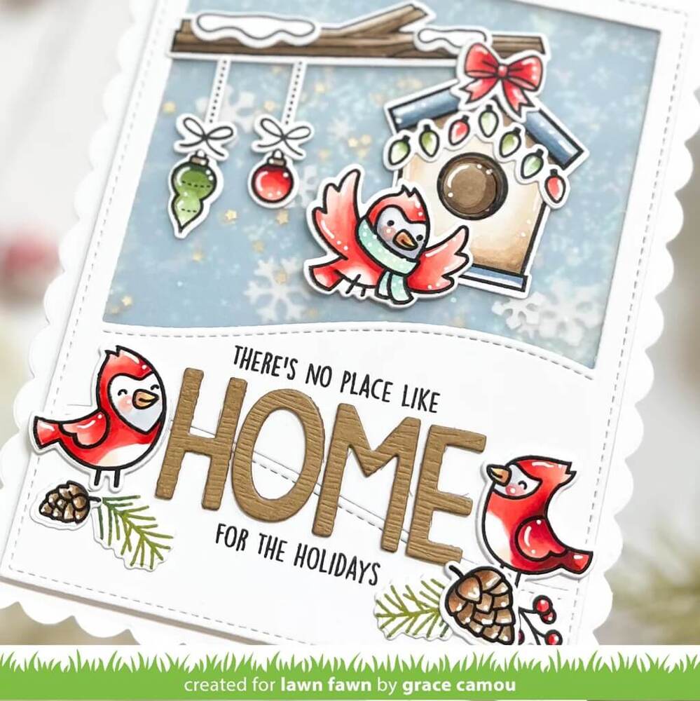 Lawn Fawn - Lawn Cuts Dies - Winter Birds Add-On LF3228