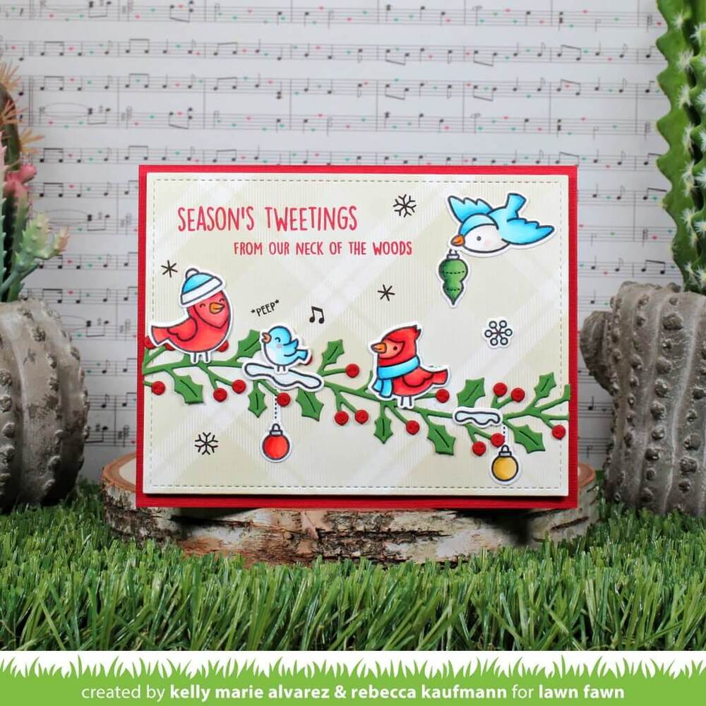 Lawn Fawn - Lawn Cuts Dies - Holly Leaves Border LF3257
