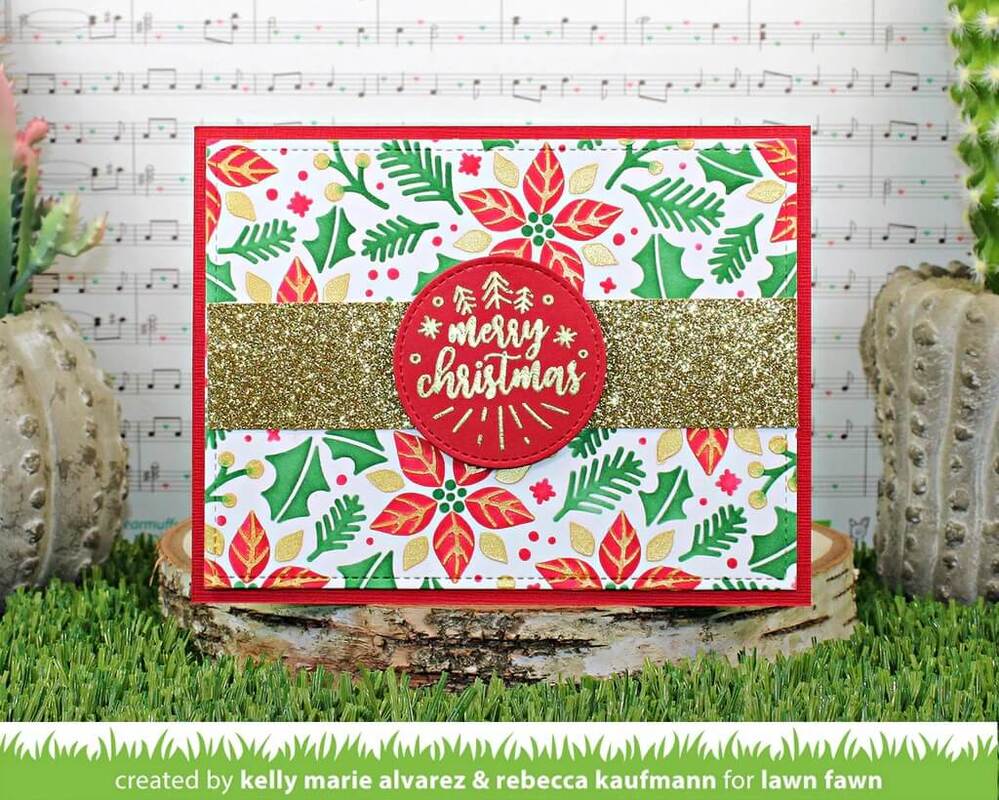 Lawn Fawn Stencils - Poinsettia Background LF3280