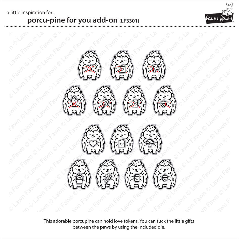 Lawn Fawn Stamps - Porcu-pine for you add-on LF3301