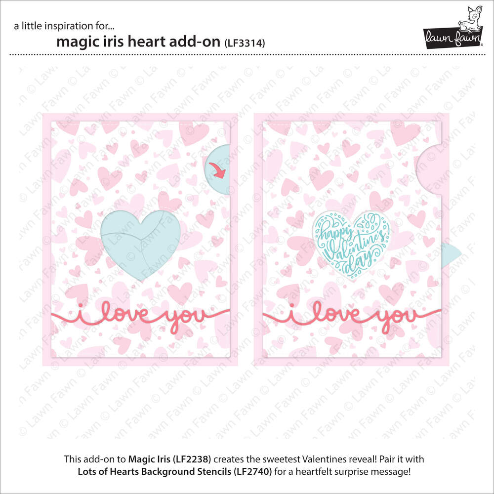 Lawn Fawn Dies - Magic iris heart add-on  LF3314