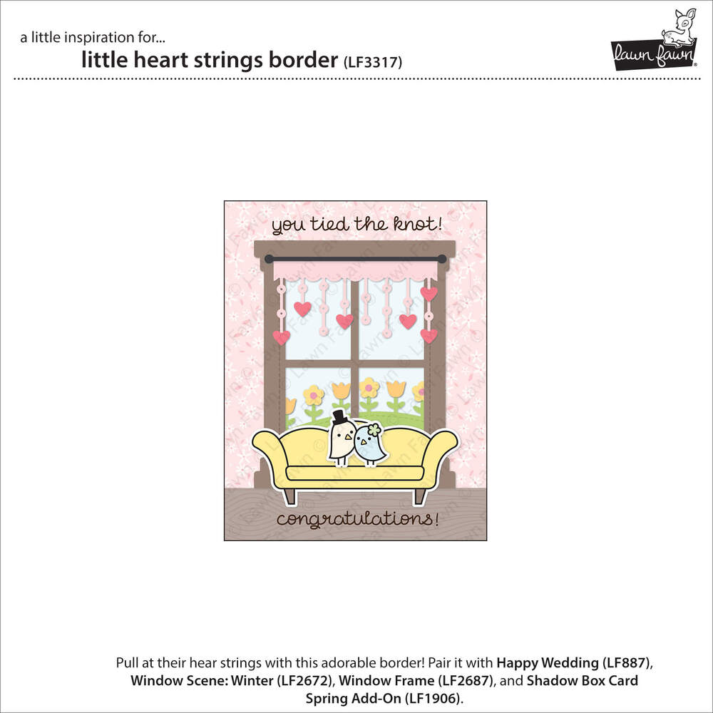 Lawn Fawn Dies - Little heart strings border LF3317