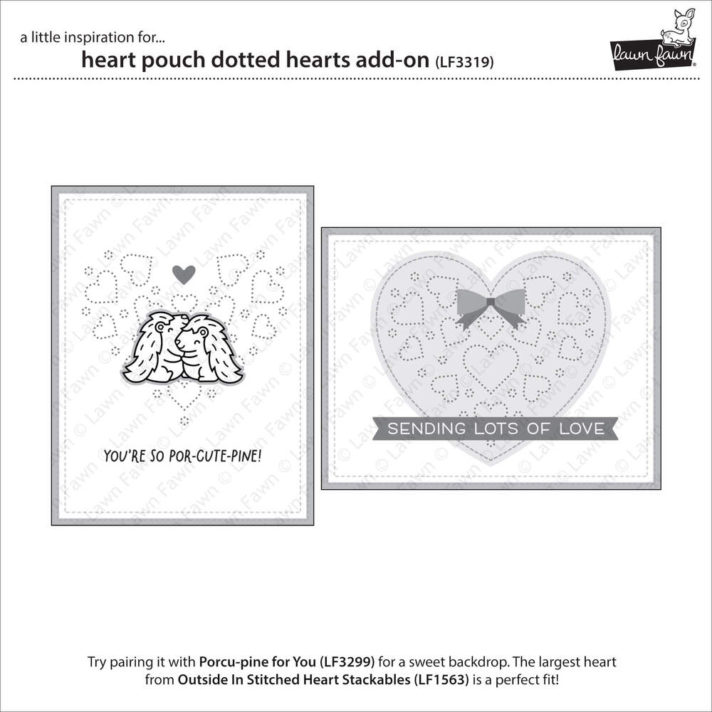 Lawn Fawn Dies - Heart pouch dotted hearts add-on LF3319