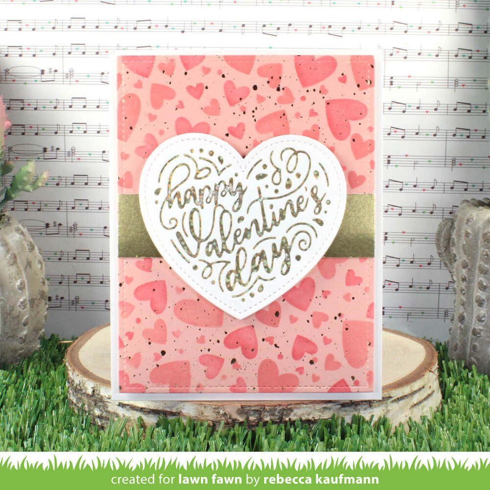 Lawn Fawn Foiled sentiments: happy valentine's day hot foil plate LF3321