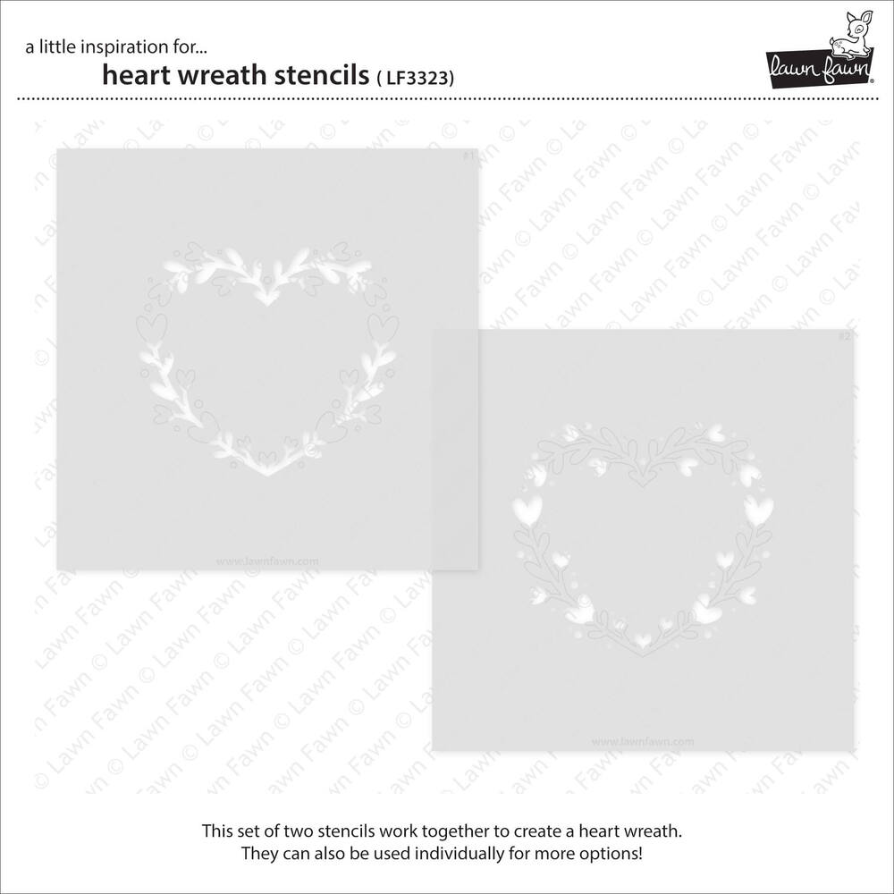 Lawn Fawn Stencils - Heart wreath stencils LF3323