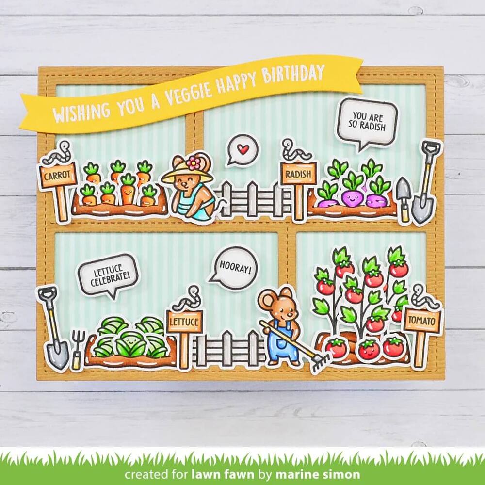 Lawn Fawn - Clear Stamps - Veggie Happy Add-On LF3342