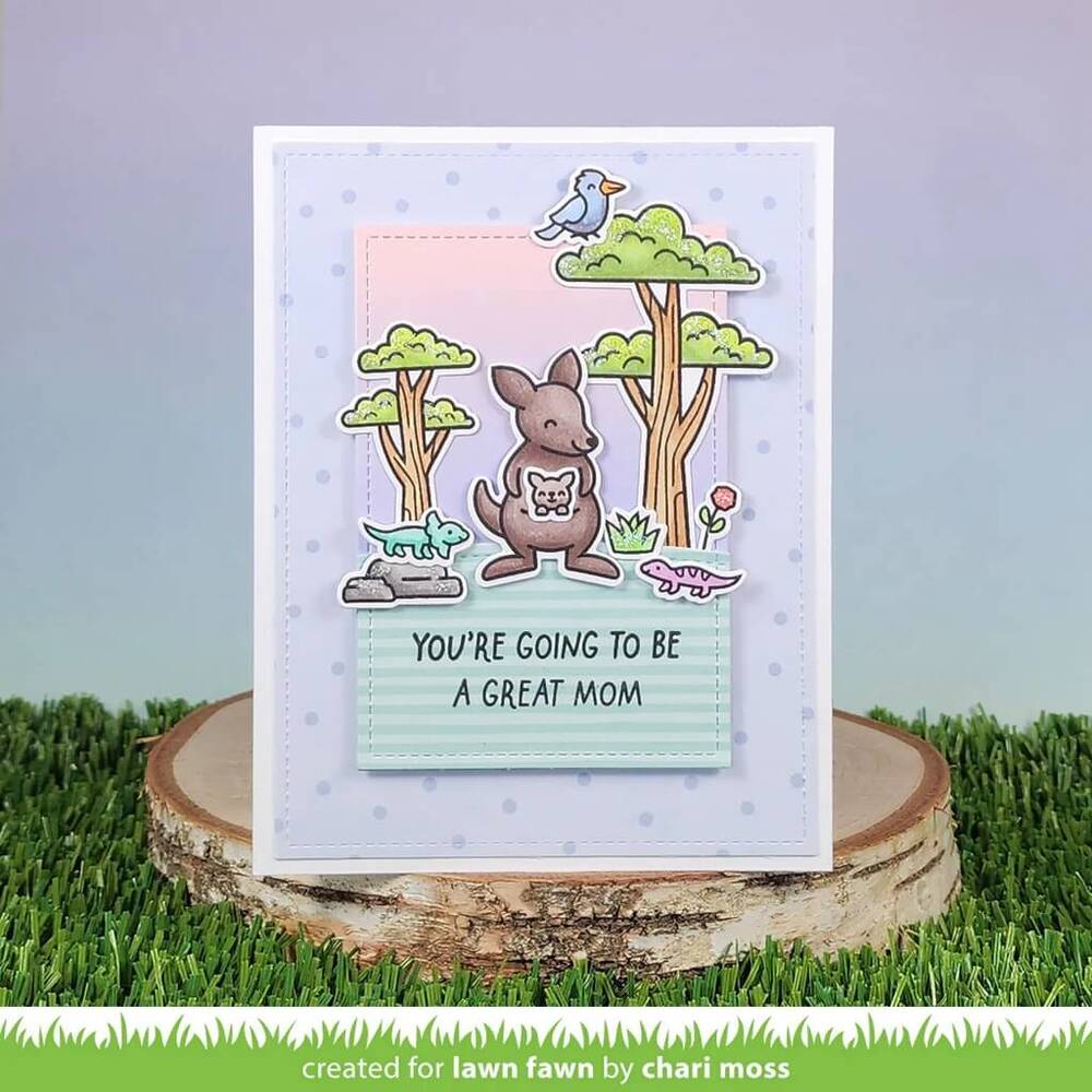 Lawn Fawn - Clear Stamps - Kanga-rrific Baby Sentiment Add-On LF3348