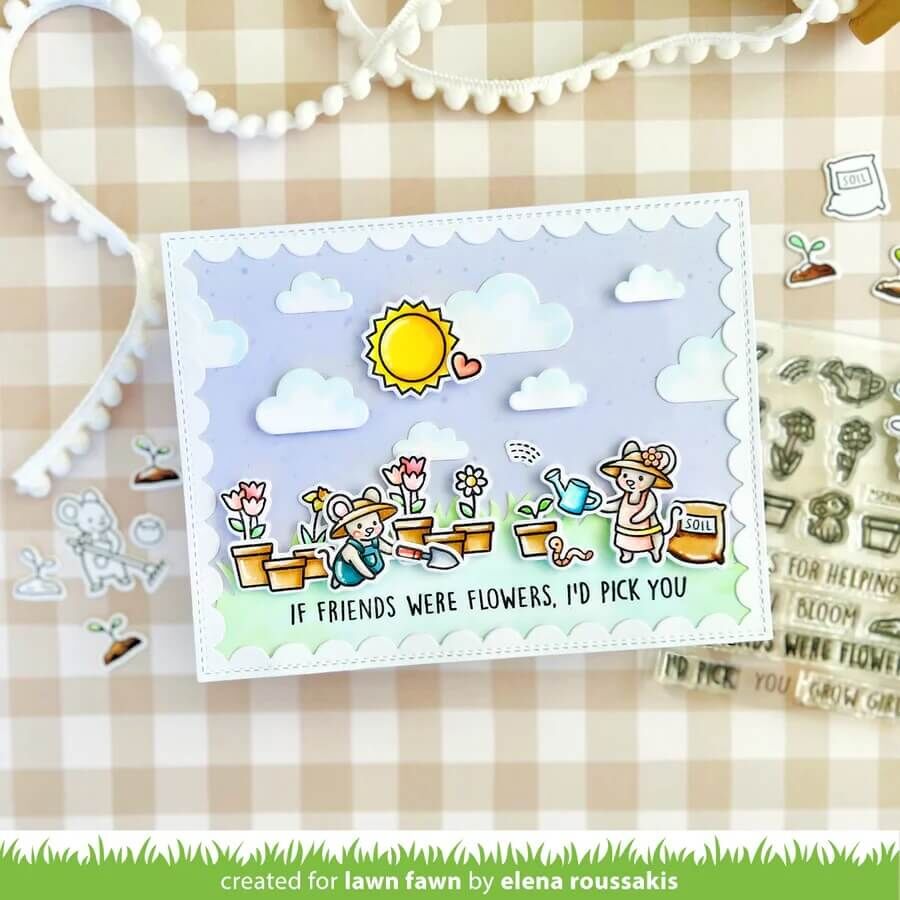 Lawn Fawn - Clear Stamps - Garden Mouse LF3364