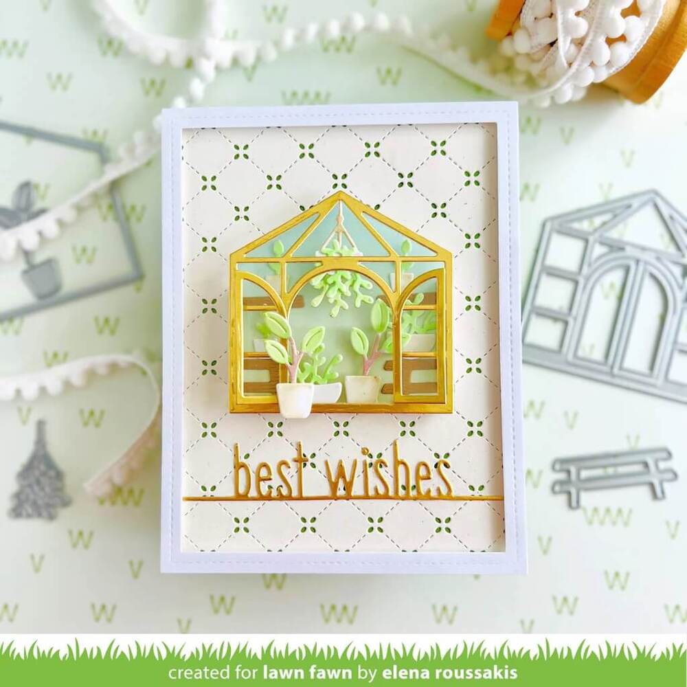 Lawn Fawn Dies - Best Wishes Line Border LF3384