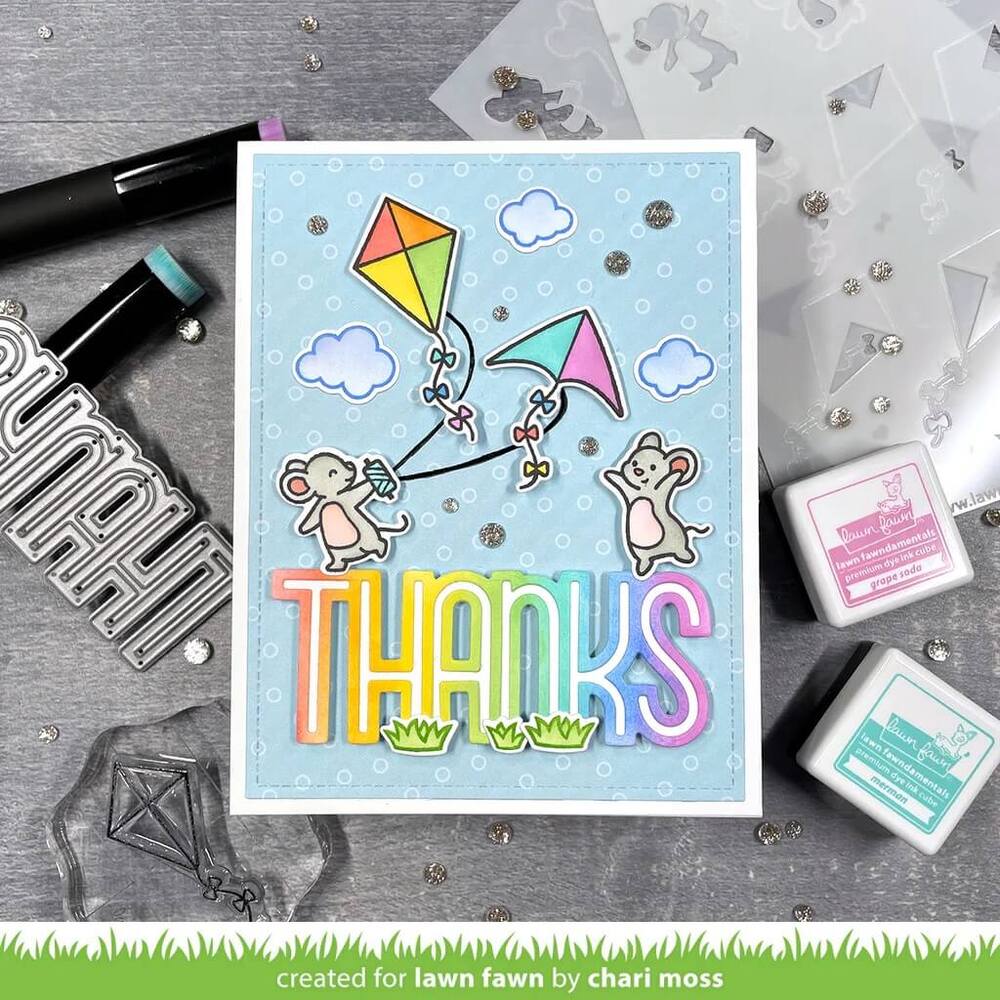 Lawn Fawn Coloring Stencils - Whoosh, Kites! LF3544