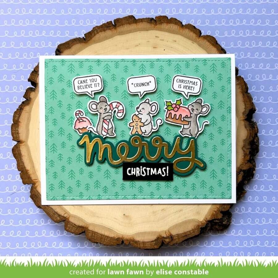 Lawn Fawn - Clear Stamps - Sweet Christmas Mice LF3568