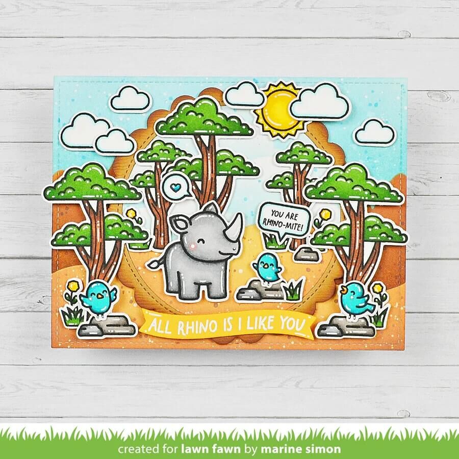 Lawn Fawn - Clear Stamps - Rhino-mite! LF3593