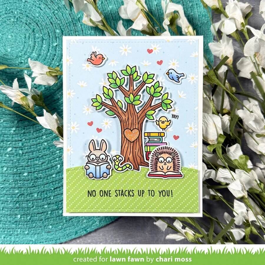 Lawn Fawn Coloring Stencils - Little Woodland Library Friends LF3715