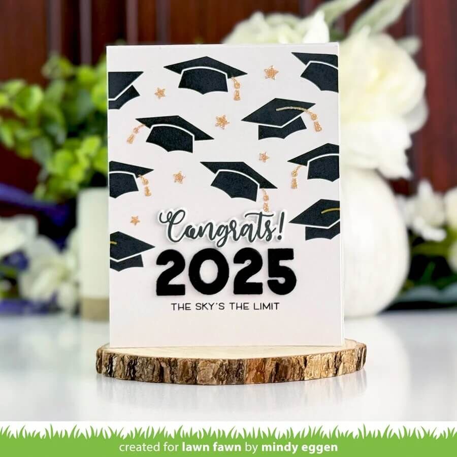 Lawn Fawn Stencils - Graduation Caps Background LF3739