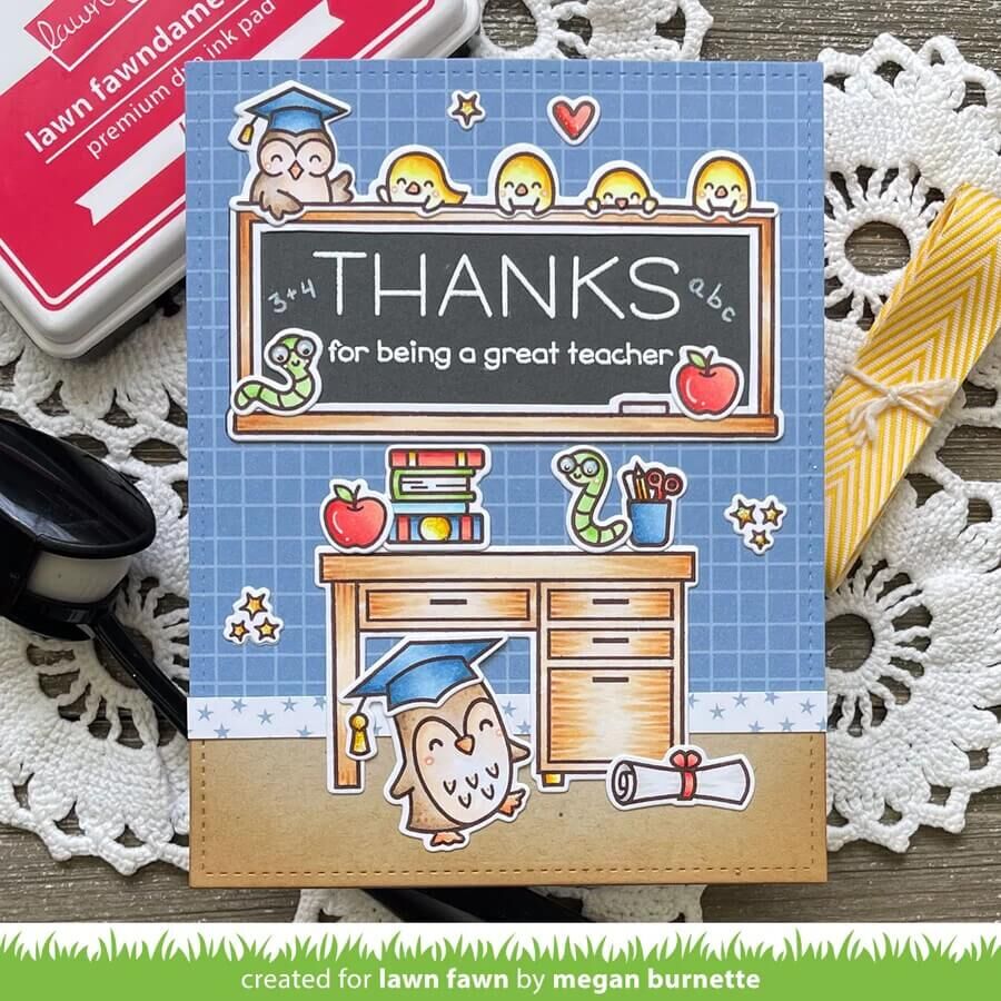 Lawn Fawn - Clear Stamps - Simply Celebrate Teachers LF3740