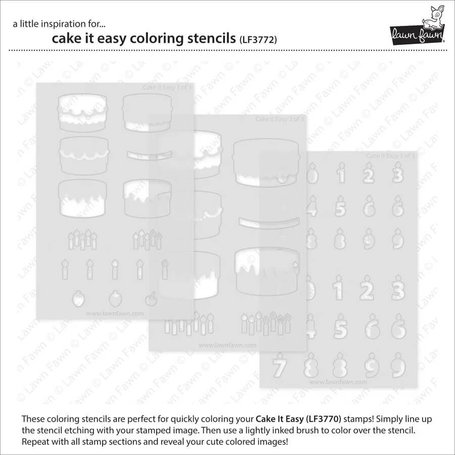 Lawn Fawn Coloring Stencils - Cake It Easy LF3772