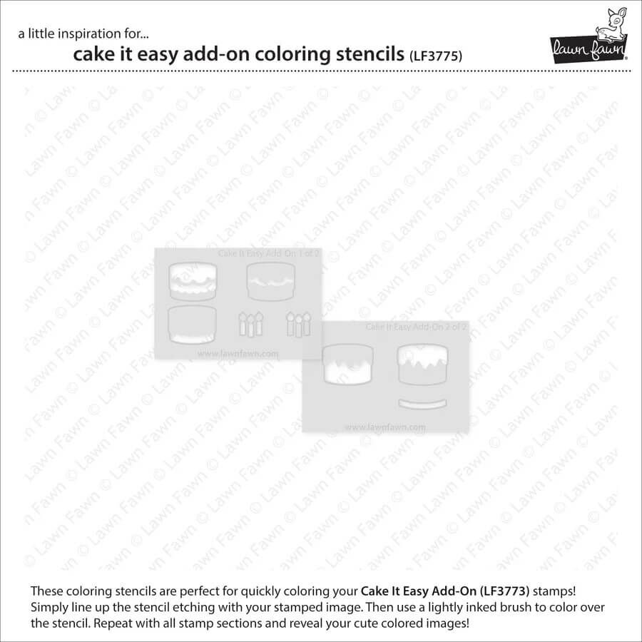 Lawn Fawn Coloring Stencils - Cake It Easy Add-On LF3775