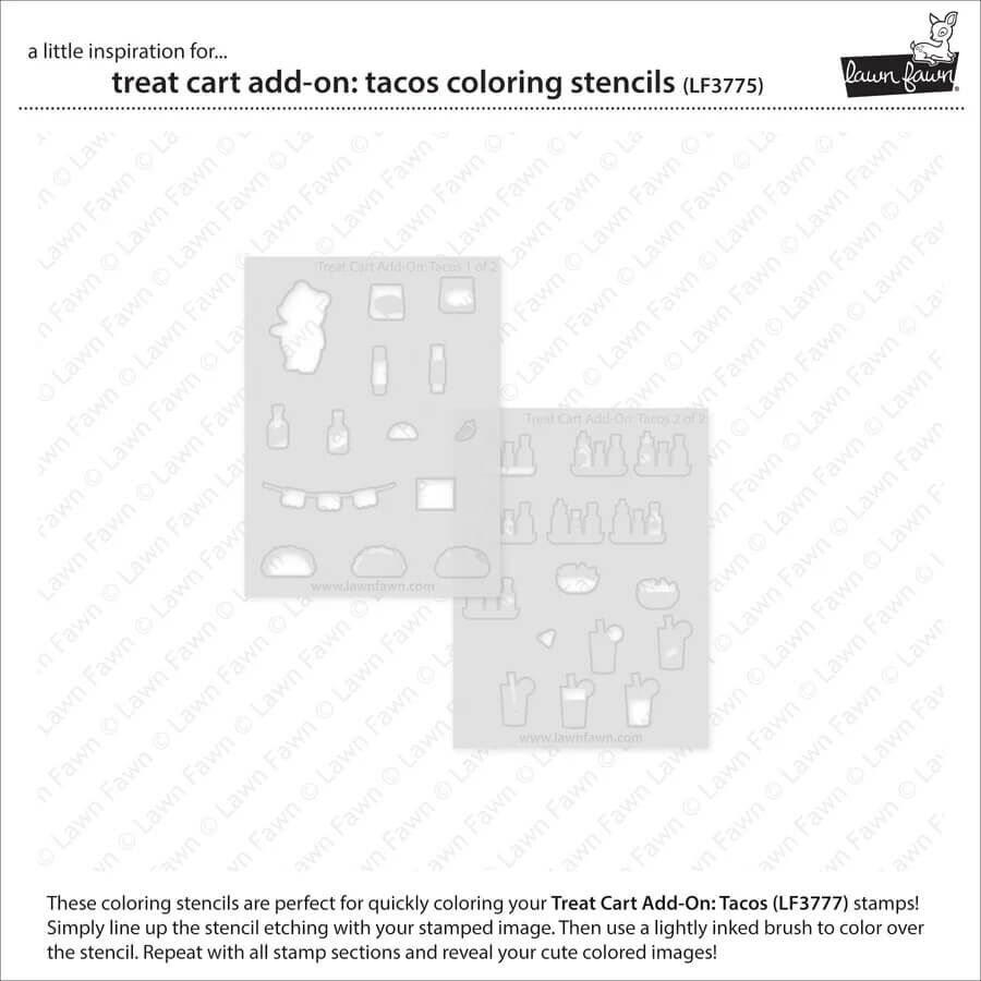 Lawn Fawn Coloring Stencils - Treat Cart Add-On: Tacos LF3779