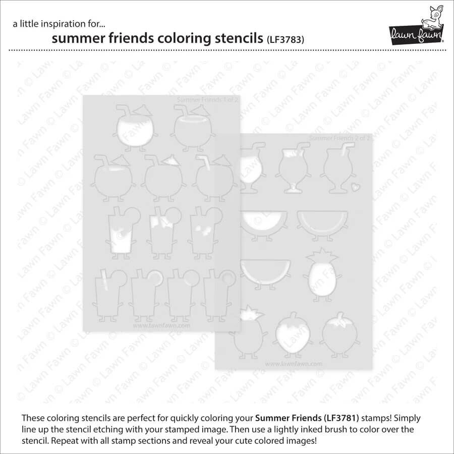 Lawn Fawn Coloring Stencils - Summer Friends LF3783