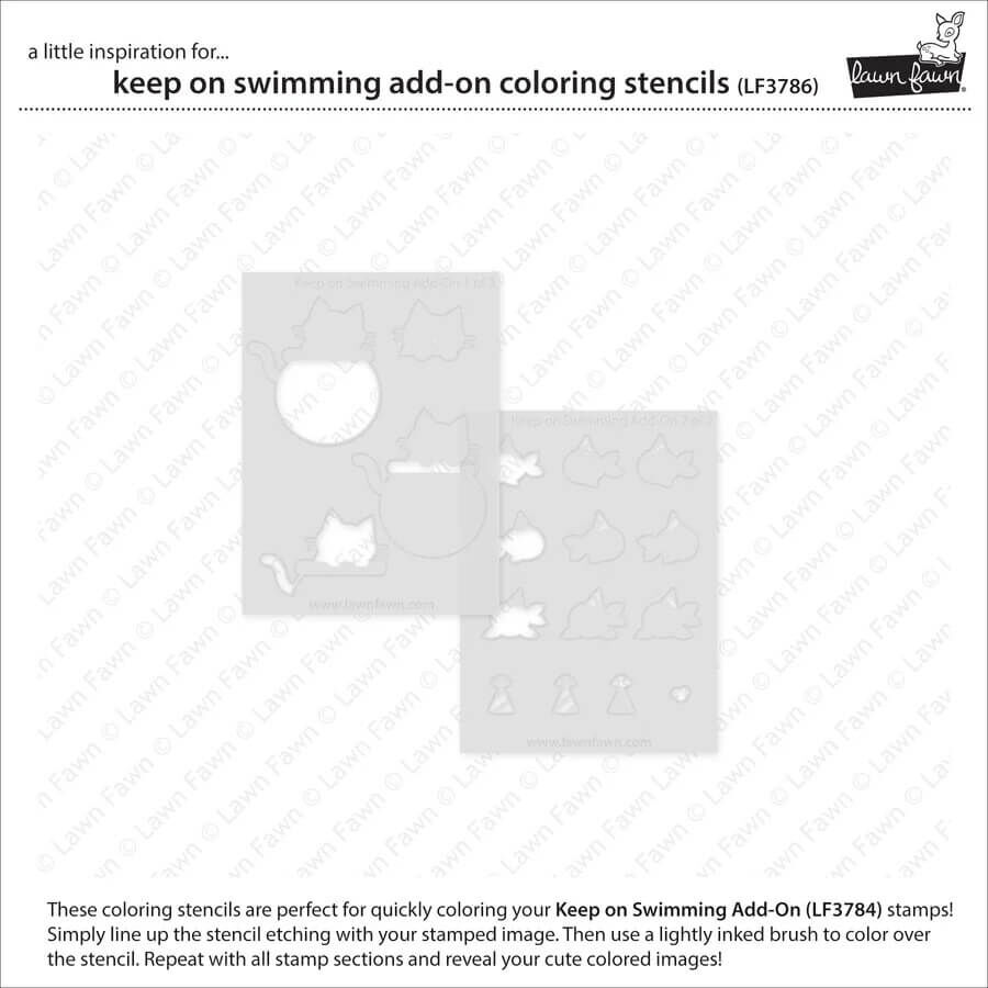 Lawn Fawn Coloring Stencils - Keep on Swimming Add-On LF3786