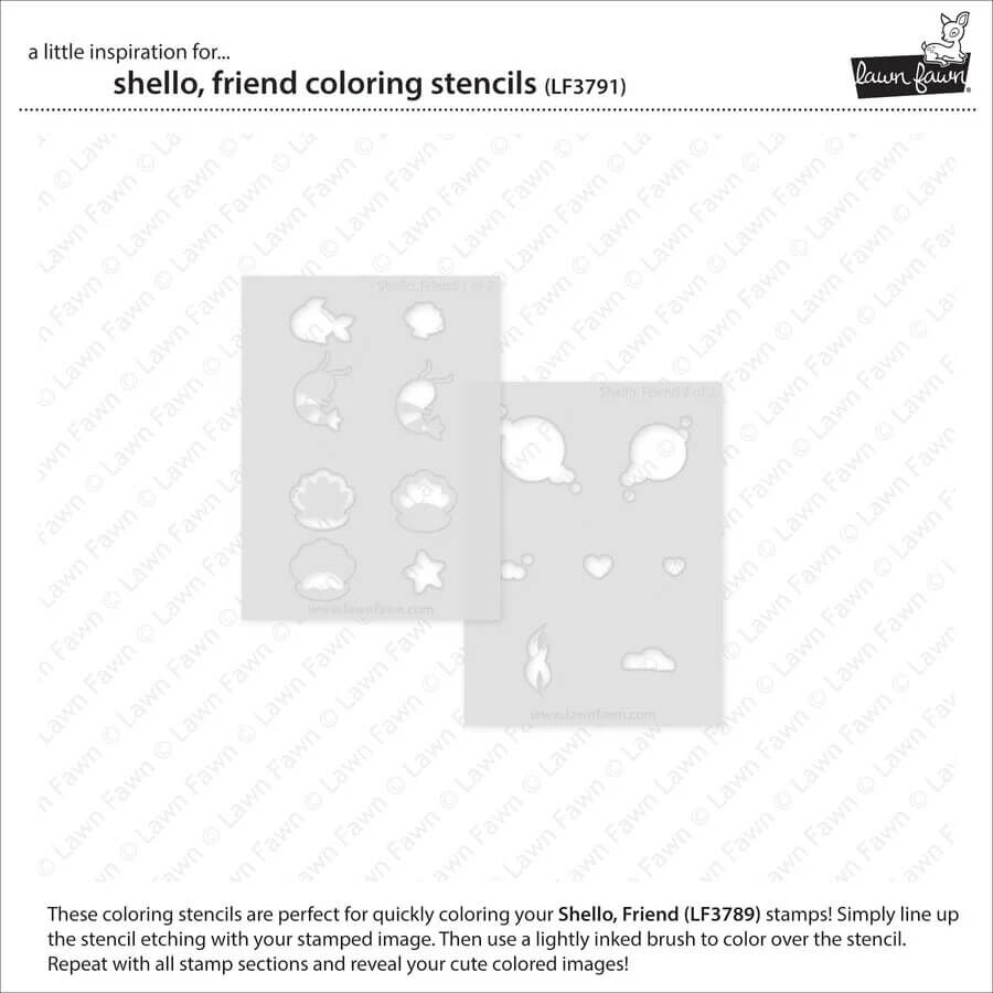 Lawn Fawn Coloring Stencils - Shello, Friend LF3791